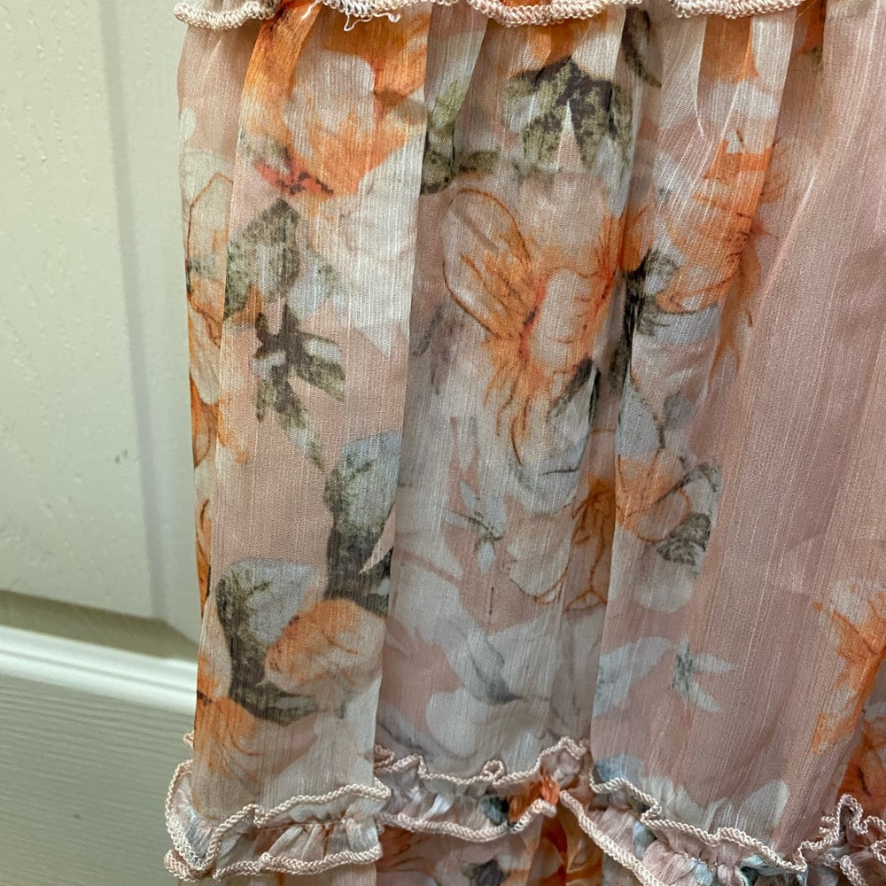 NWT WINDSOR M Peach Dress Floral - Picture 6 of 11